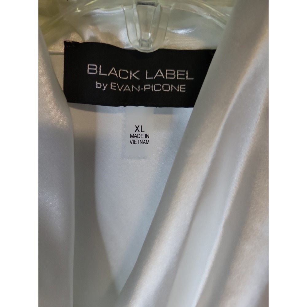 Black Label by Evan-Picone White Satin Tie Neck Sleeveless Blouse XL - Picture 2 of 3